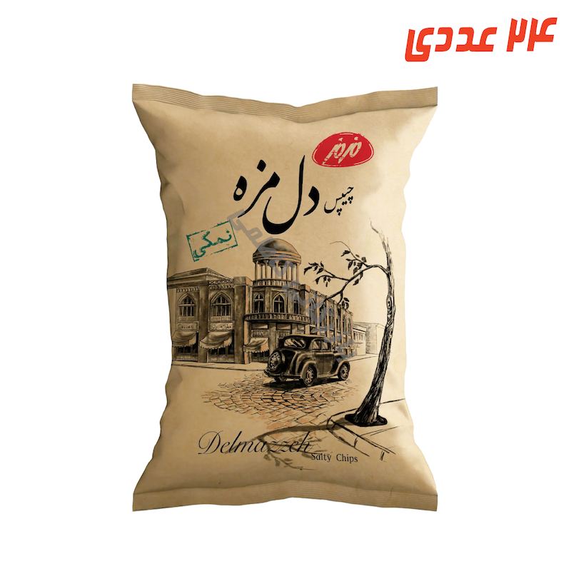 چیپس نمکی دل مزه 90 گرم مزمز