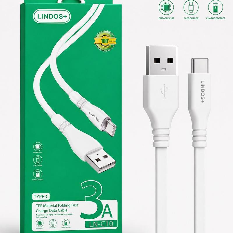 کابل شارژ USB-Type-C لیندوس پلاس مدل LN-C10