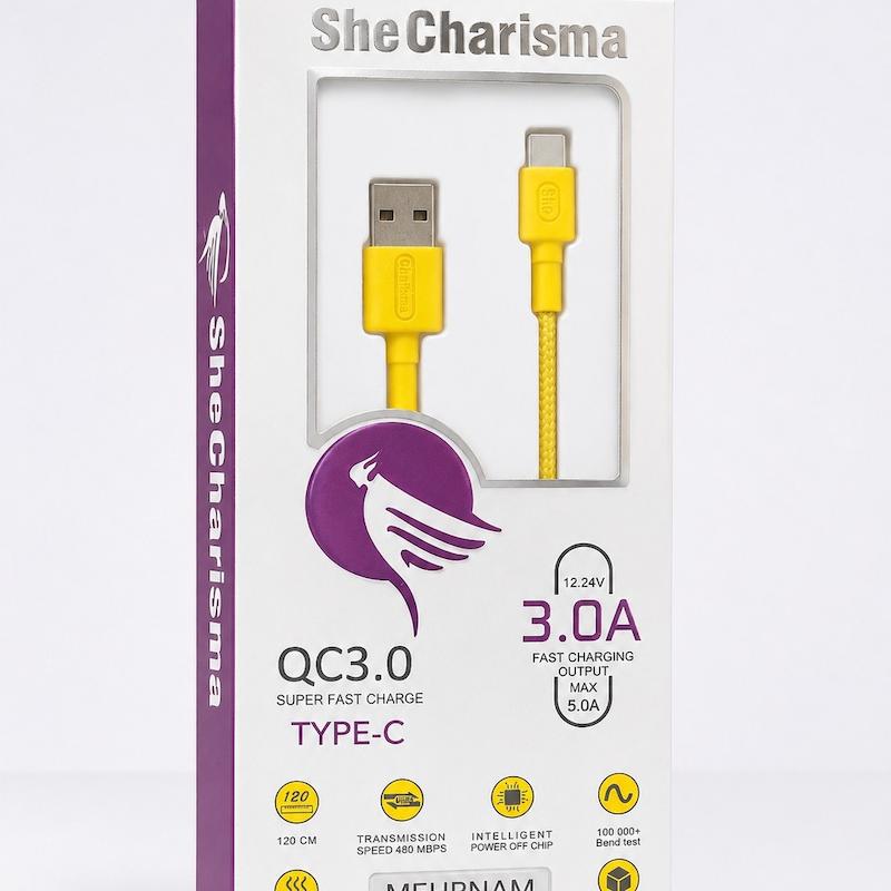 کابل شارژ USB-Type-C شی‌کاریزما (SheCharisma)مدل QC3.0