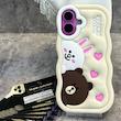 قاب سیلیکونی فانتزی Brown & Cony مناسب Iphone 16