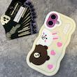 قاب سیلیکونی فانتزی Brown & Cony مناسب Iphone 16