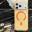 قاب شفاف مگ‌سیف نارنجی مناسب Iphone 17 Promax