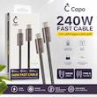 کابل اصلی و اورجینال شارژ فوق سریع 240 وات Capo مدل CP-C003 (Type-C to Type-C)