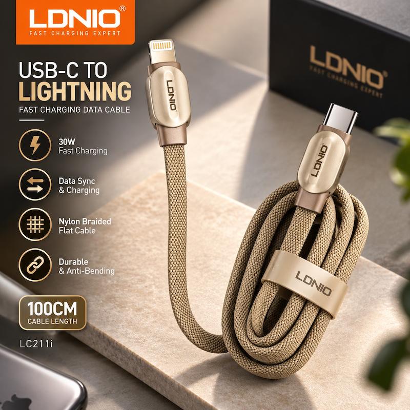 کابل LDNIO مدل LC211i | USB-C به Lightning