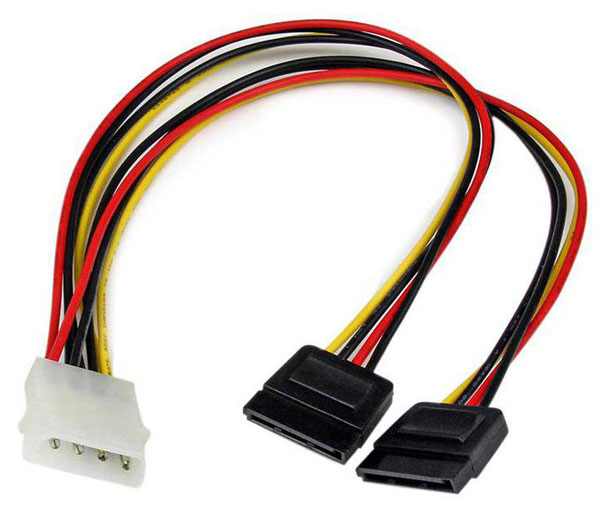 کابل تبدیل برق 4 پین به دوتا ساتا