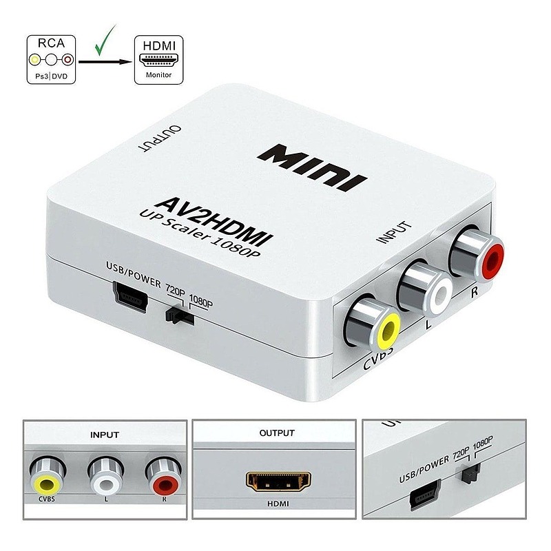  مبدل AV به HDMI مدل Mini