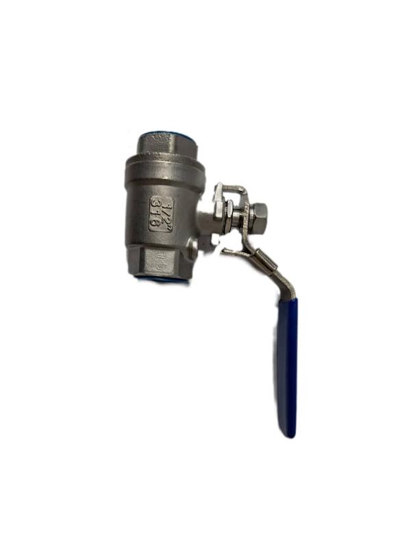 شیر توپی استیل ۳۱۶ یک‌تکه ۱/۲ اینچ | Ball Valve استنلس استیل ضد زنگ