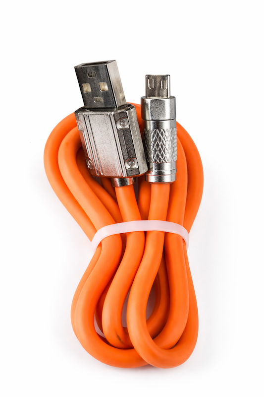 کابل USB به Micro USB یک متری با روکش سیلیکونی نارنجی