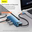 هاب ۶ پورت USB-C باسئوس مدل BS-OH100 با سه پورت USB 3.0، HDMI، LAN و PD