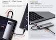 هاب ۶ پورت USB-C باسئوس مدل BS-OH100 با سه پورت USB 3.0، HDMI، LAN و PD