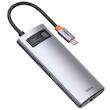 هاب ۶ پورت USB-C باسئوس مدل BS-OH100 با سه پورت USB 3.0، HDMI، LAN و PD