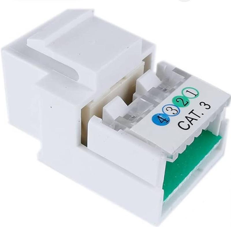 کیستون شبکه CAT3 مدل RJ11 سفید مناسب پریز تلفن