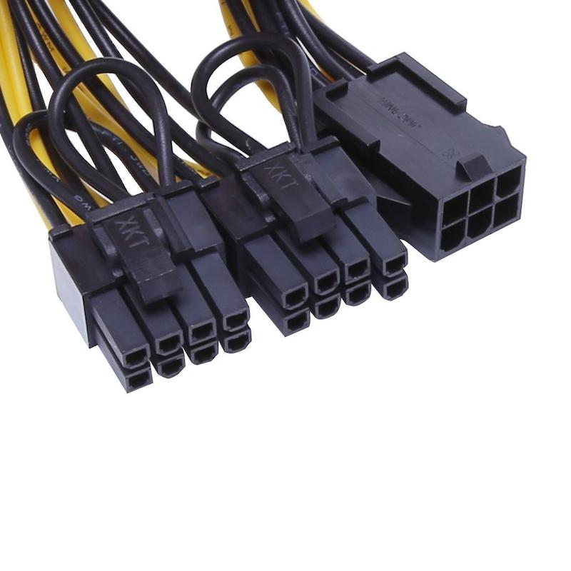 کابل تبدیل برق 6 پین پاور به دو عدد 8 پین برای کارت گرافیک