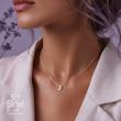 گردنبند نقره با سنگ اپال طرح ماه