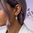 گوشواره نقره طرح صلیب تک لنگه Mix & Match برند سینجه