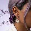 گوشواره نقره طرح گل نیلوفر تک لنگه Mix & Match برند سینجه