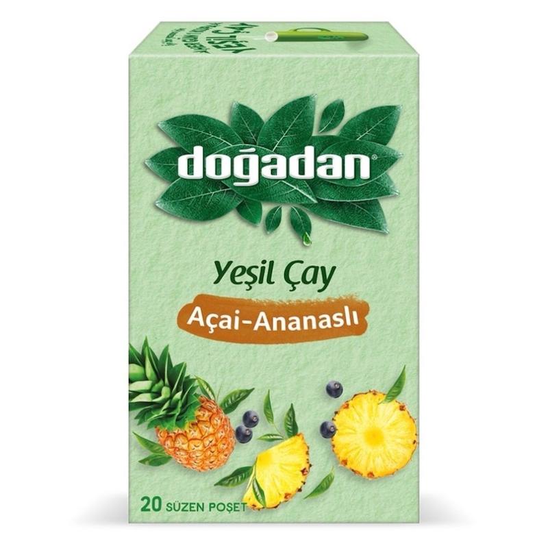 چای سبز طعم دار برند Doğadan با طعم آناناس