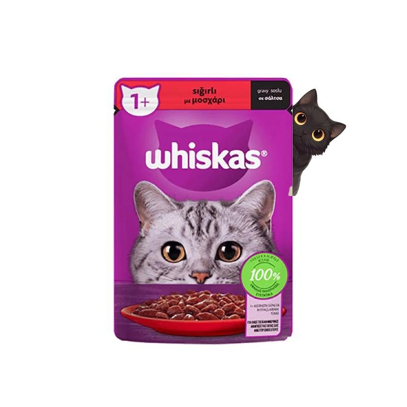 پوچ گربه ویسکاس طعم گوشت گاو  85 گرم