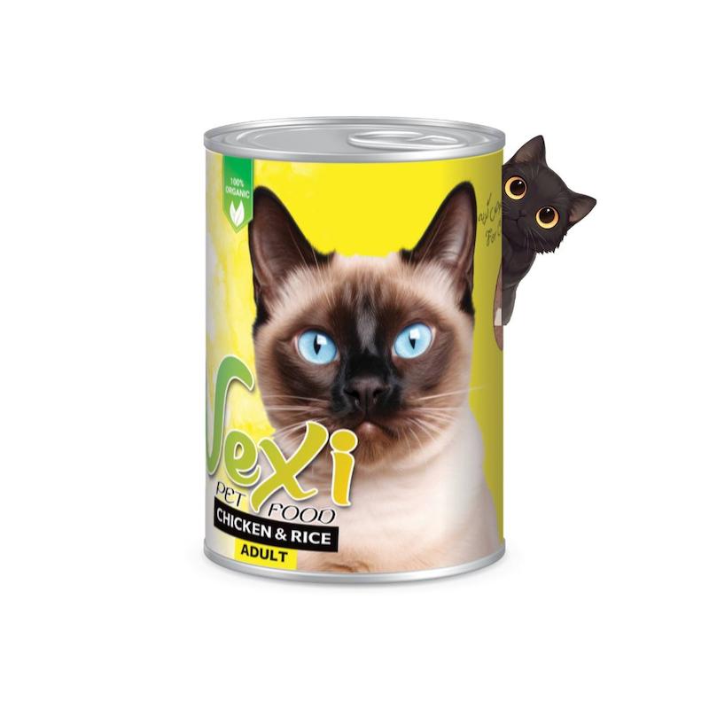 کنسرو گربه وکسی طعم مرغ و برنج 400 گرم