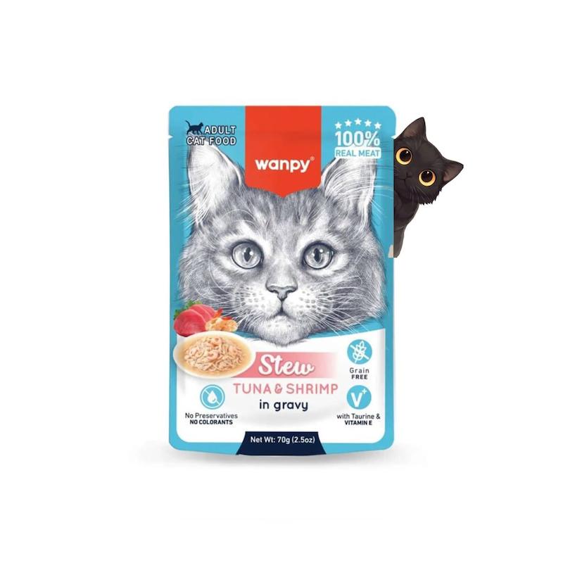 پوچ گربه ونپی طعم ماهی تن و میگو 70 گرم