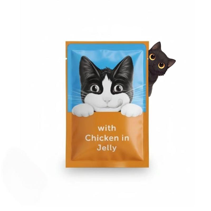 پوچ گربه فلیکس طعم مرغ 85 گرم