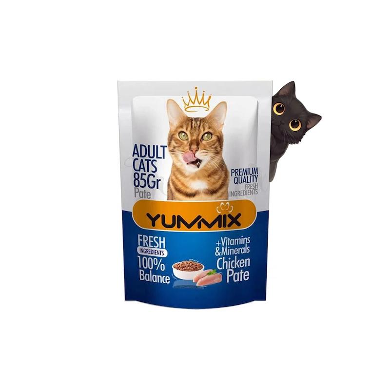 پوچ گربه بالغ یامیکس طعم مرغ 85 گرم