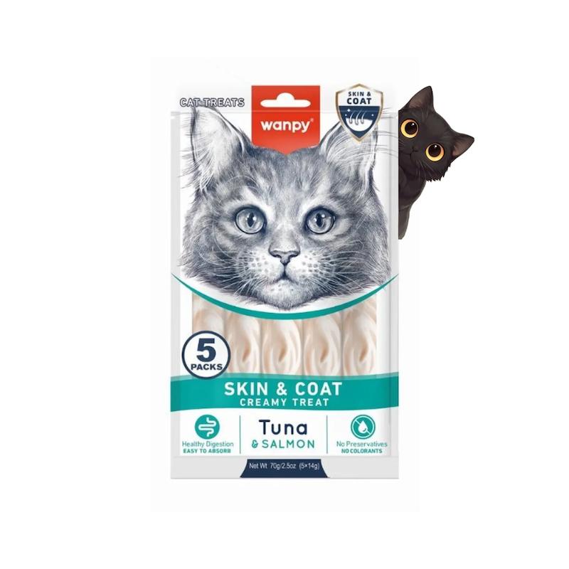 تشویقی بستنی گربه درمانی طعم ماهی تن و سالمون ( یک عددی)