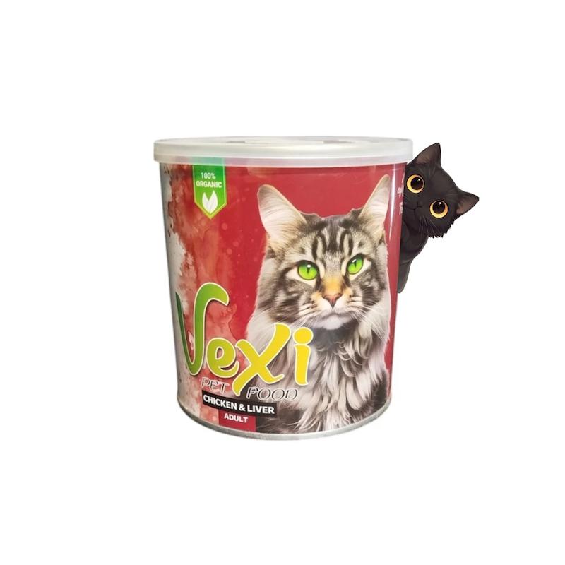کنسرو گربه وکسی طعم مرغ و جگر 800 گرم