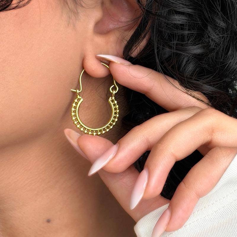 گوشواره برنج و برنج آبكارى نقره