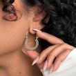 گوشواره برنج و برنج آبكارى نقره