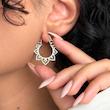 گوشواره برنج و برنج آبكارى نقره