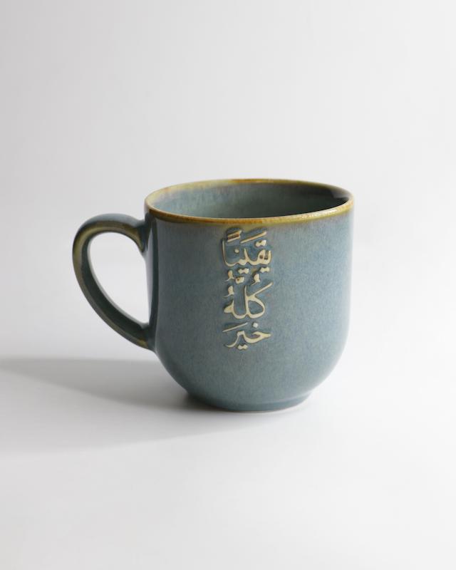 ماگ سیره (دسته‌دار، طرح یقینا کله خیر) رنگ آبی پارسی