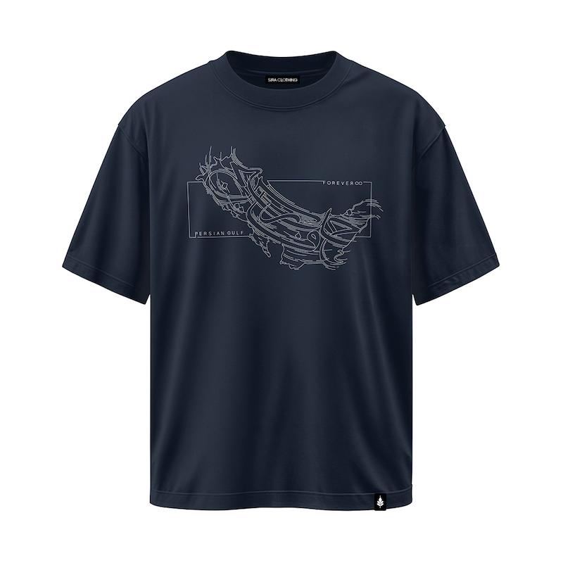 تیشرت طرح خلیج فارس رنگ سرمه‌ای (کالکشن جدید)