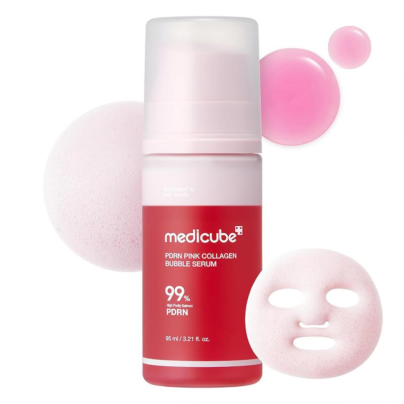 سرم حبابی PDRN صورتی و کلاژن مدی کیوب | Medicube PDRN Pink Collagen Bubble Serum