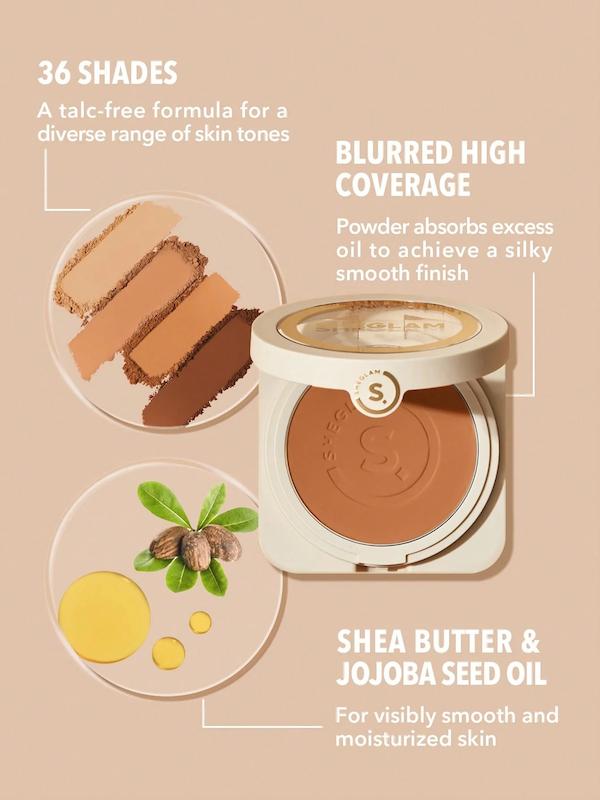 پنکک کرم پودری شیگلم  SHEGLAM COVERAGE POWDER FOUNDATION