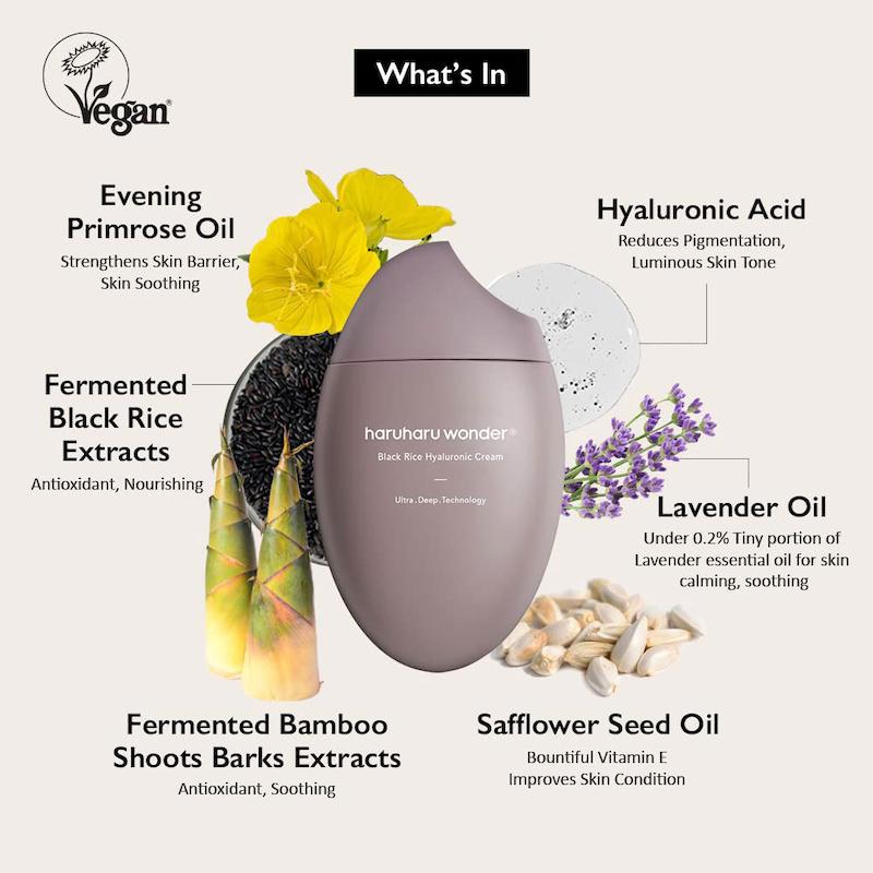 کرم آبرسان عمیق برنج سیاه هاروهارو واندر Haruharu Wonder Black Rice 10 Hyaluronic Cream 50ml