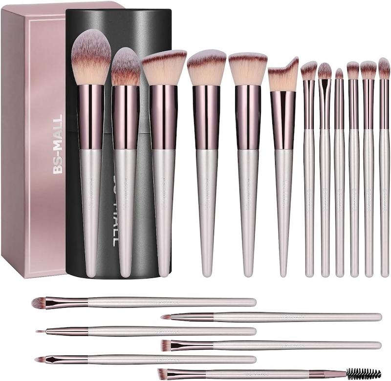 ست براش آرایشی ۱۸ تکه بی‌اس‌مال با کیف مشکی |  BS-MALL 18 Pcs Professional Makeup Brush Set with Black Case