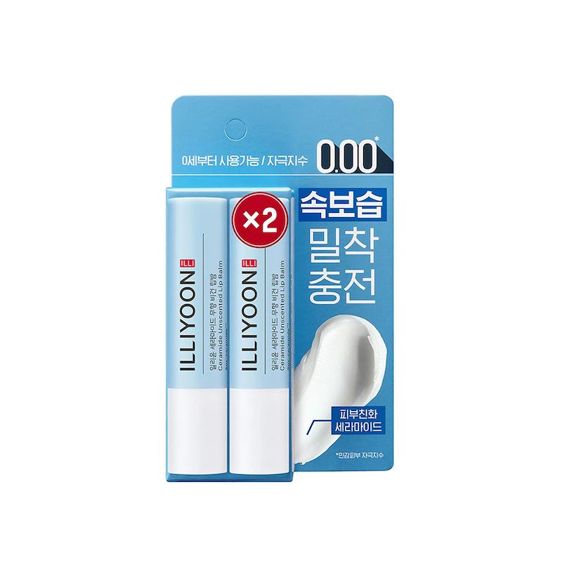 بالم مرطوب‌کننده و ترمیم‌کننده لب سراماید ایلیون | ILLIYOON Ceramide Unscented Vegan Lip Balm Double Pack