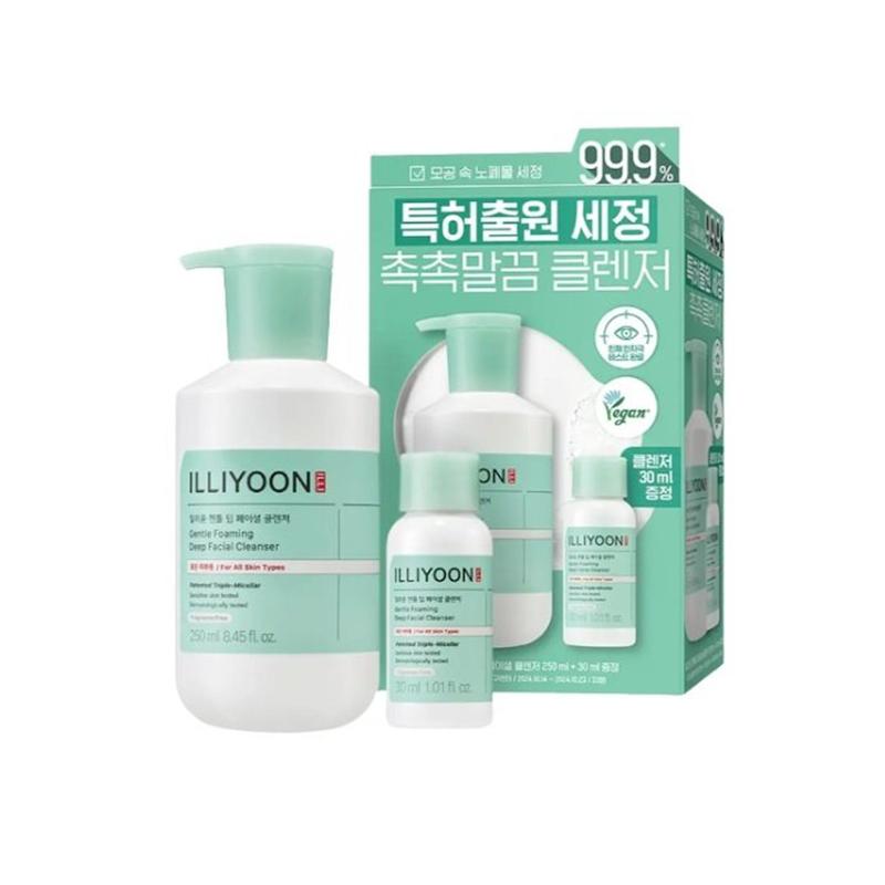 فوم شستشوی عمیق و ملایم صورت ایلیون + سایز مسافرتی |  ILLIYOON Gentle Foaming Deep Facial Cleanser 250ml+30ml Set