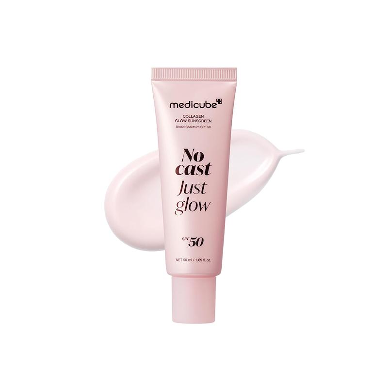 ضدآفتاب کلاژن مدی کیوب مدل Collagen Glow بدون سفیدی و با جلوه درخشان  | Medicube Collagen Glow Sunscreen SPF50