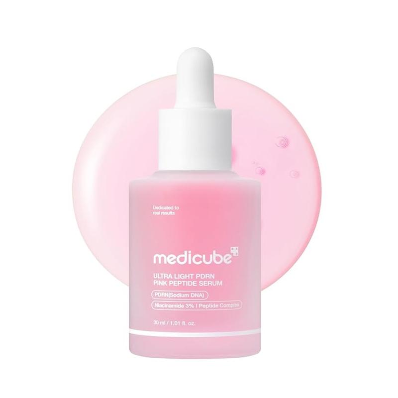 سرم صورتی آبرسان و ضدپیری اولترا لایت PDRN و پپتاید مدی کیوب | Medicube Ultra Light PDRN Pink Peptide Serum