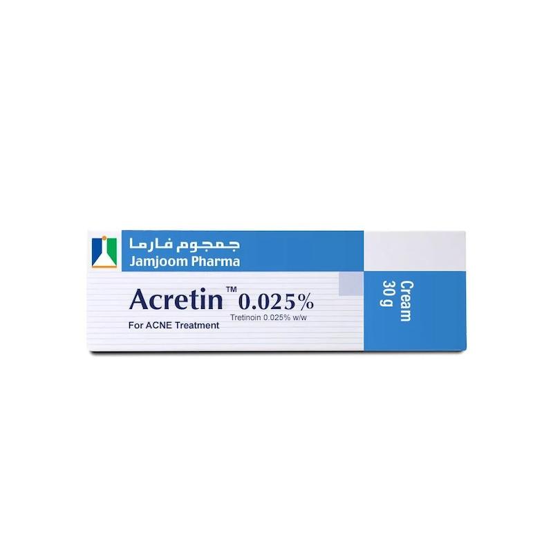 کرم ضد جوش و ضد لک ترتینوئین 0.025 اکرتین جمجوم فارما | Jamjoom Pharma Acretin Tretinoin Cream 0.025%