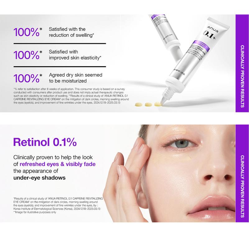 کرم دور چشم رتینول ۰.۱٪ و کافئین آنوا | Anua Retinol 0.1 Caffeine Revitalizing Eye Cream