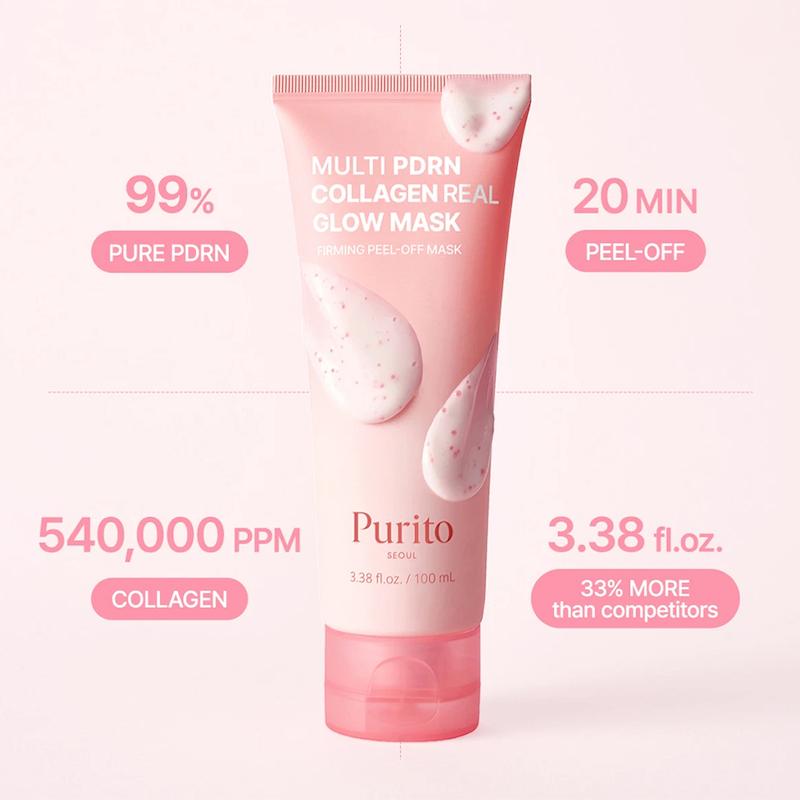 ماسک صورت پیل‌آف کلاژن و PDRN پیوریتو | Purito SEOUL Multi PDRN Collagen Real Glow Face Mask