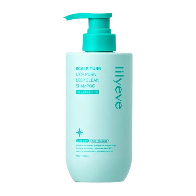 شامپو پاک‌کننده عمیق پوست سر سیكا PDRN لیلیوئه | lilyeve  Scalp Turn Cica PDRN Deep Clean Shampoo