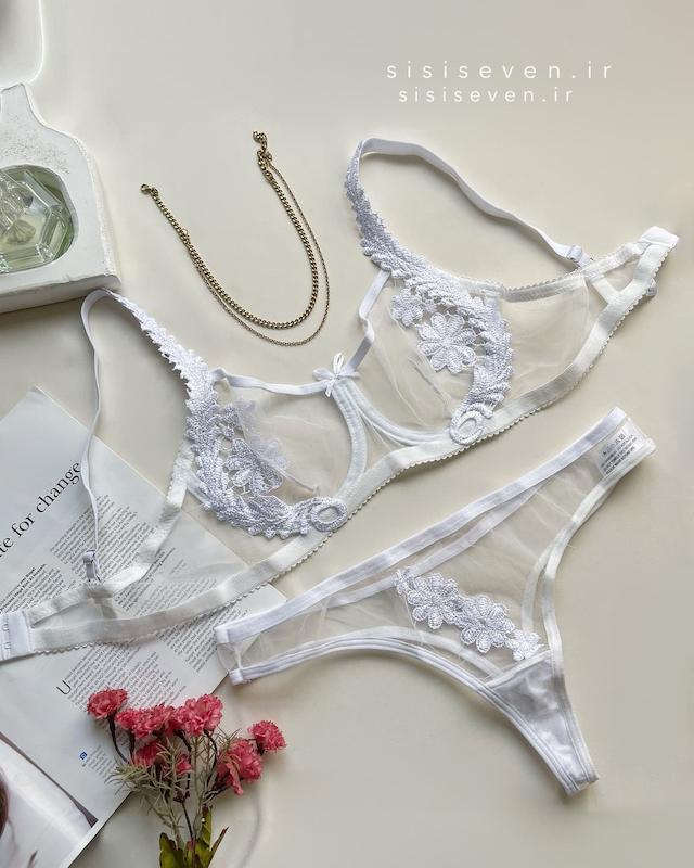 ست گل برجسته سفید 