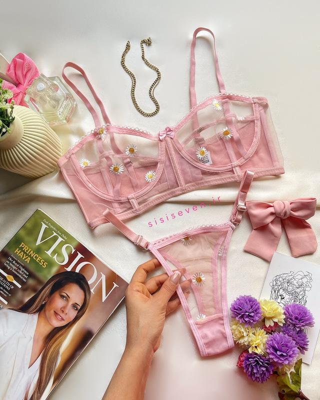 ست بابونه صورتی 