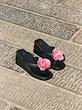 صندل لا انگشتی FLOWER  لژ 8 سانت کف بندی طبی متریال ترک شیک و راحت با ضمانت