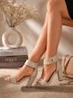 کفش جلو باز ترند Le Scarpe ترکیه مچ قابل تنظیم مجلسی اصل لژ ۸ سانت