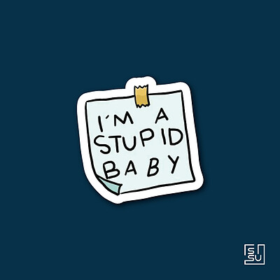 استیکر stupid baby